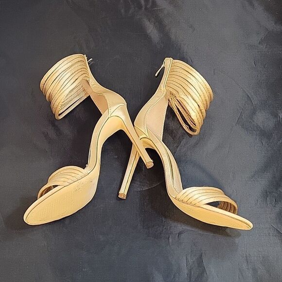 LILIANA CIRCLE ANKLE STRAP OPEN TOE HIGH HEEL STILETTOS ZIP CLOSURE SANDAL - Picture 14 of 15